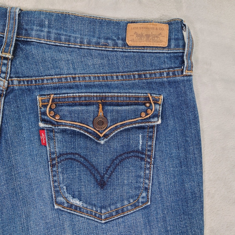 Levis 515 Bootcut Jeans Women 10 fit 32x31 Flap Pockets Blue Y2K Stretch Western